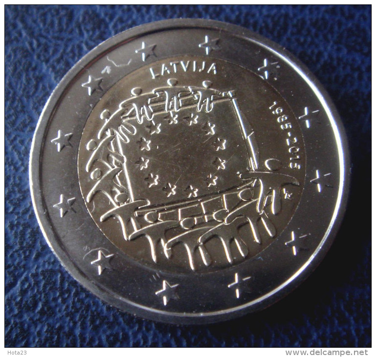 LETTLAND ESTLAND LITAUEN 2015 2 Euro Gedenkmünze 30 Years Of EU Flag Aus Rolle UNZ UNC  Münze  Coin From Mint Roll - Estonie