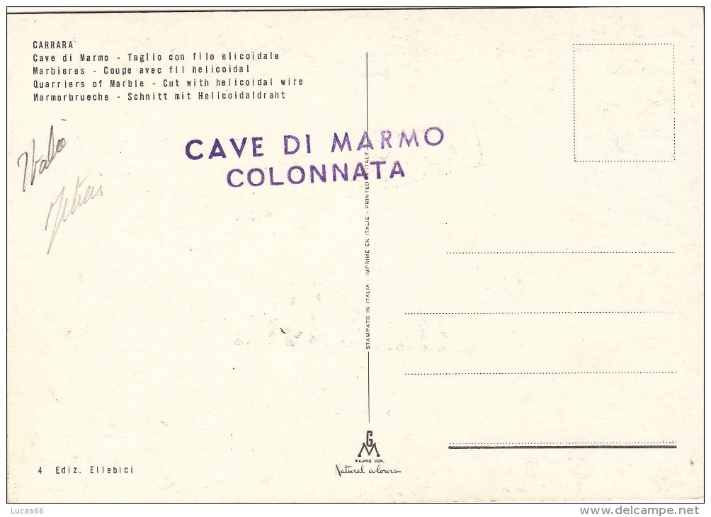 C1960 CARRARA - CAVE DI MARMO - Carrara