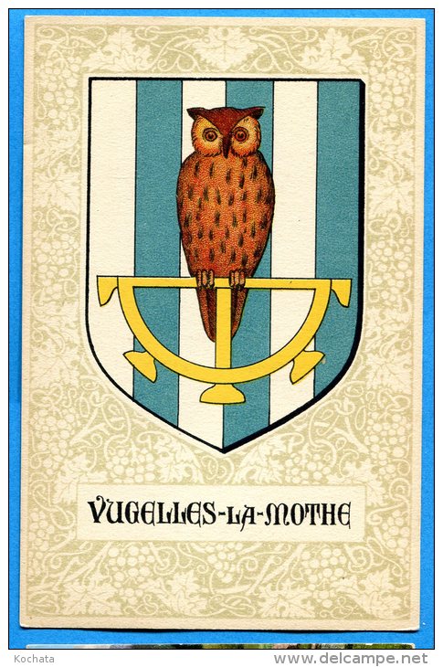 F408, Vugelles La Motte Près Yverdon, écusson, Blason, Chouette, Non Circulée - Yverdon-les-Bains 