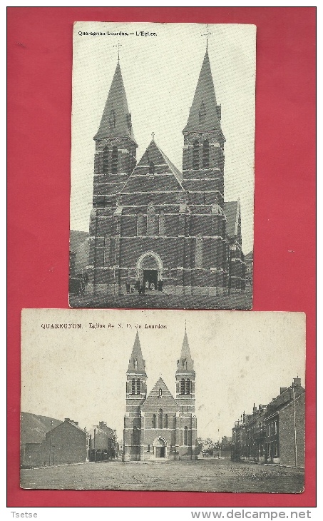 Quaregnon-Lourdes - L´Eglise - 2 Cartes Postales  ( Voir Verso ) - Quaregnon