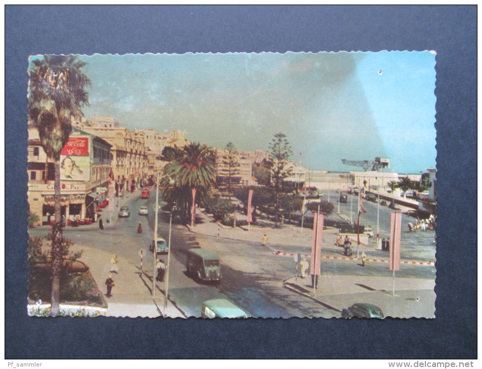 AK / Echtfoto Tanger / Marokko. 1960. Avenue Espagne, Marken Nachträglich Aufgeklebt??? - Tanger