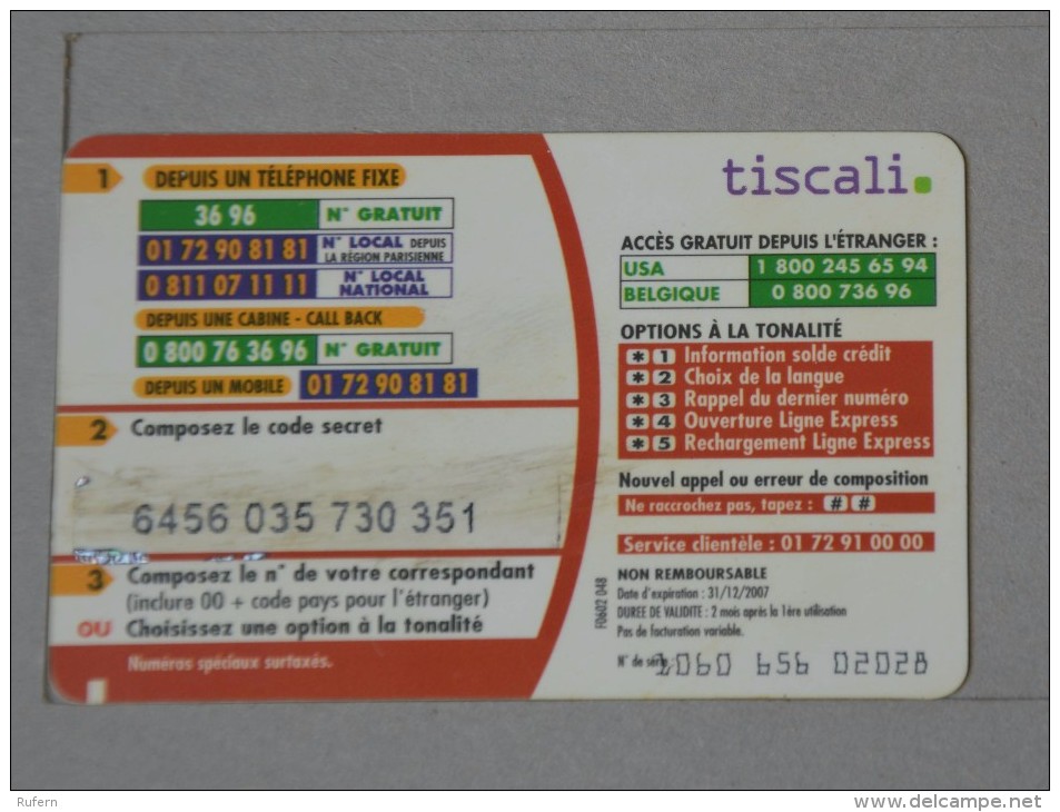 TÉLÉCARTE - 2 SCAN  -   7,5  EUROS  (Nº13072) - Internes