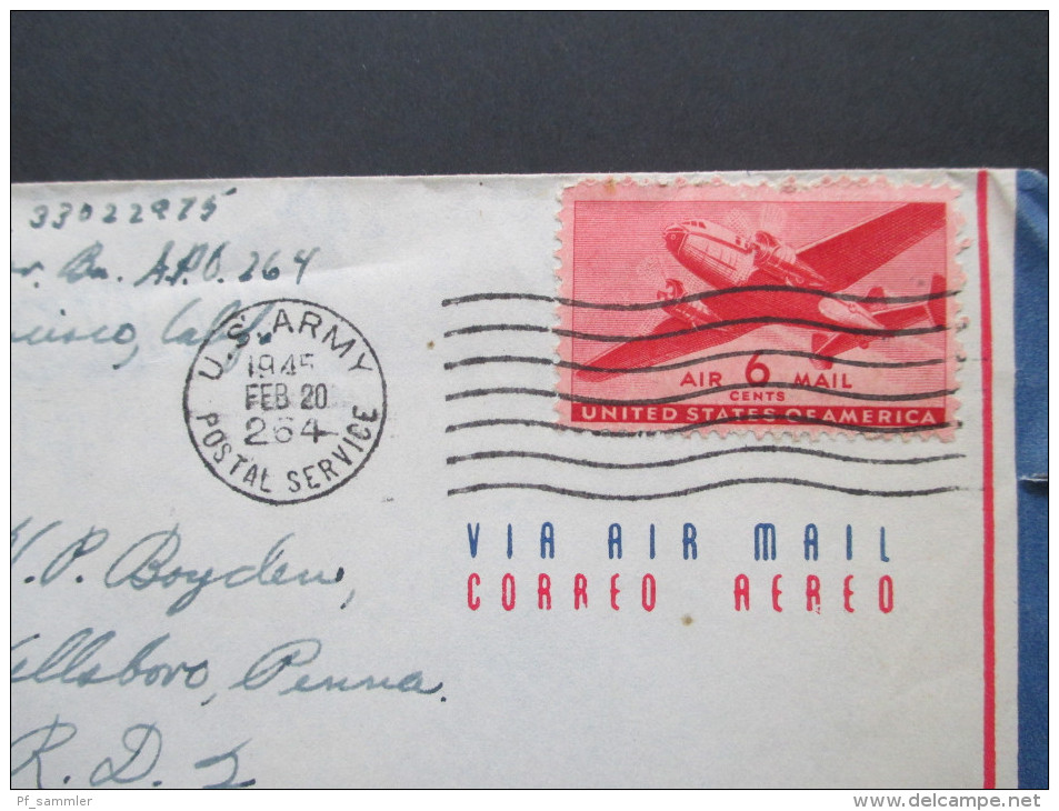 USA / US Army APO 264 Palau Islands!! RARE!! Passed By Army Examiner. Luftpost Mit Inhalt!! US 04252. Spannender Beleg!! - Lettres & Documents