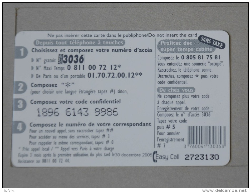 TÉLÉCARTE - 2 SCAN  -   7,5  EUROS  (Nº13090) - Phonecards: Internal Use