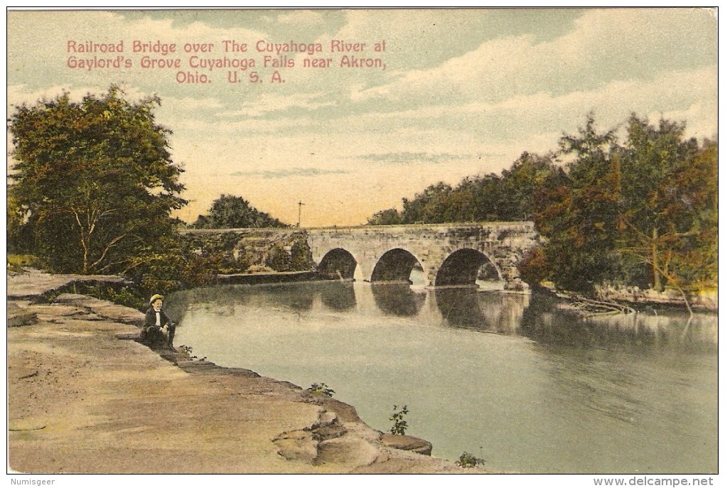 Railroad Bridge Over The Cuyahoga River At Gaylord's Grove Cuyahoga Falls Near Akron - Akron