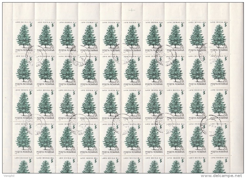 ROUMANIE - FLORE -N° 4164 A 4169 EN FEUILLE DE 50 OBLITEREE -ANNEE 1994 - COTE :135 € - Full Sheets & Multiples