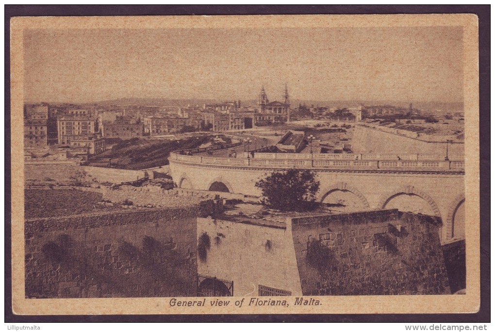 Old Malta Postcard Circa 1910 General View Of Floriana - Malta