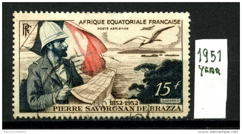 FRANCIA - A.E.F. - AFRICA  Equatoriale Francese. - Year 1951 - AIR - Usato -used. - Usati