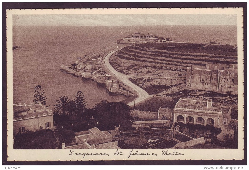 Old Malta Postcard Circa 1930 Dragonara St Julian’s - Malta