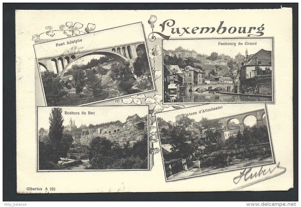 CPA - Luxembourg - Fantaisie - Multivues - 1906 - Giberius A 102  // - Luxembourg - Ville