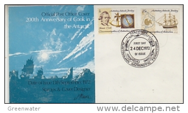 AAT 1972 200th Anniversary Of Cook In The Antarctic 2v  FDC Ca Mawson  (26542) - FDC