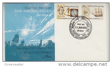 AAT 1973 200th Anniversary Of Cook In The Antarctic 2v  FDC Ca Casey  (26542) - FDC