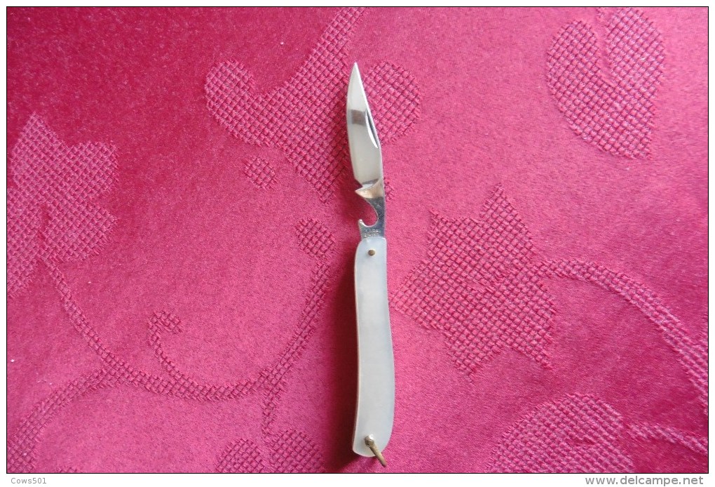 : Petit Couteau  Pliable Manche Nacré ,pour Collectionneurs - Knives