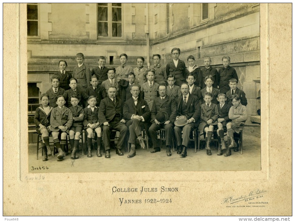 56 - VANNEs - Photo Sur Carton Du Collège Jules Simon: 1923-1924 - Vannes