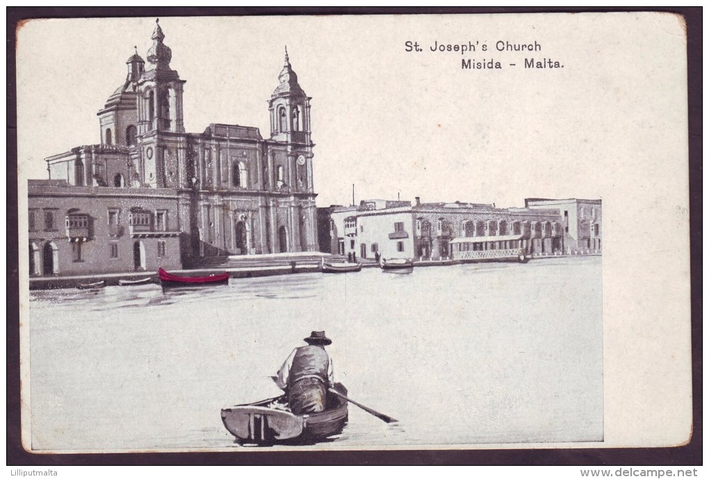 Old Malta Postcard Circa 1910s St Joseph Church Msida - Malta
