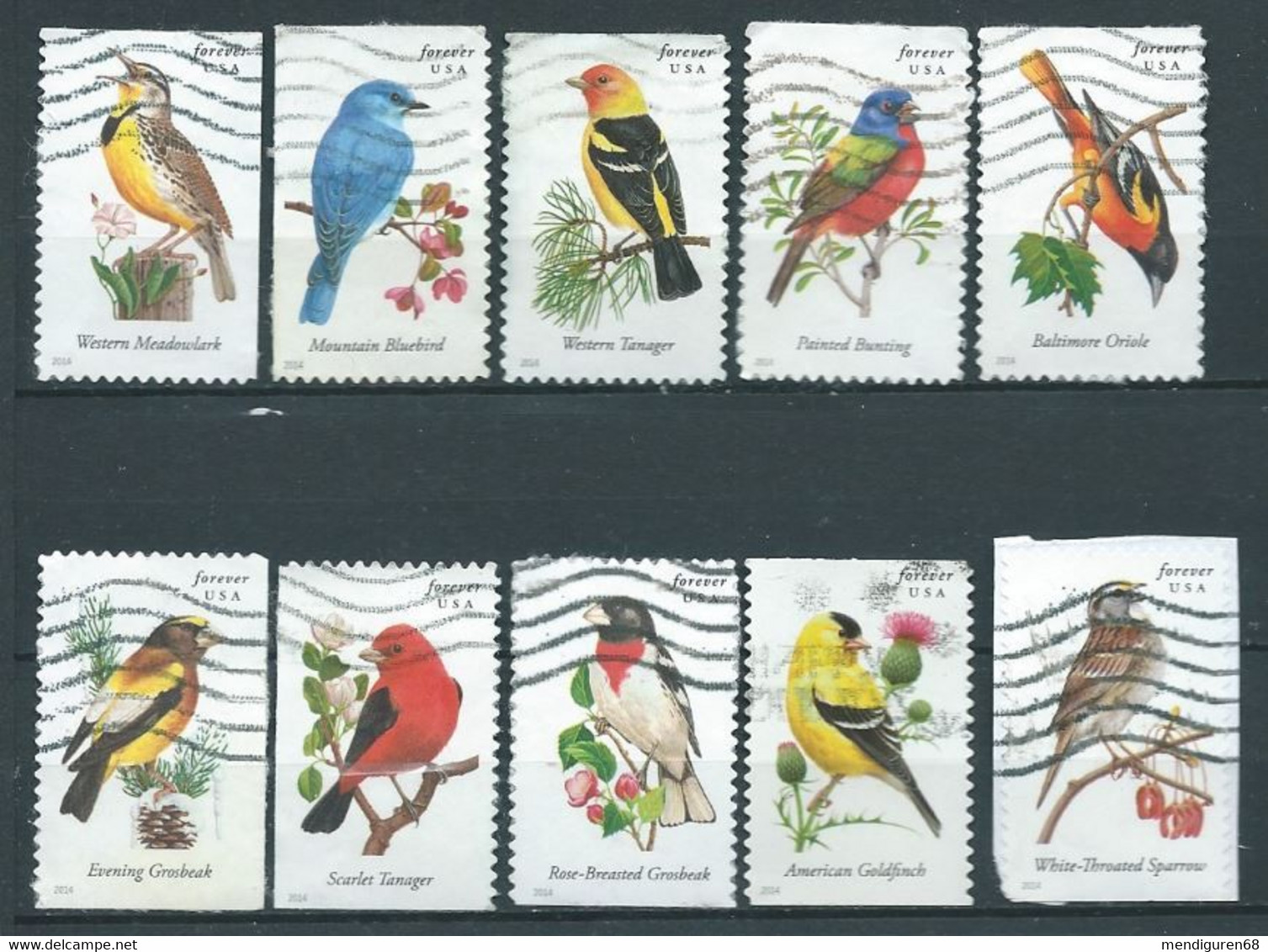 VERINIGTE STAATEN ETATS UNIS USA 2014 SONGBIRDS SET 10v. USED SC 4882-91 YT 4695-704 MI 5068-77 SG 5496-505 - Used Stamps