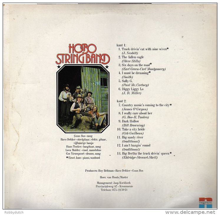 * LP *  HOBO STRING BAND - DOWN THE ROAD (Holland 1973) - Country En Folk