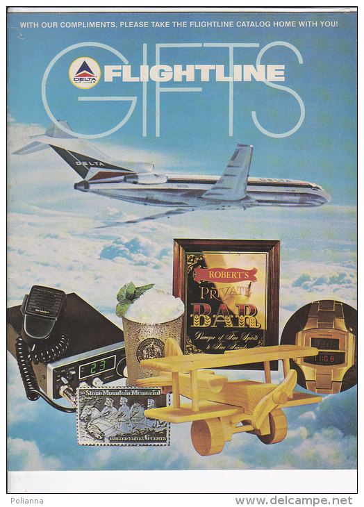 C1895 - Rivista DELTA AIR LINES - FLIGHTLINE GIFTS - MERCHANDISE Anni '70 - Revistas De Abordo