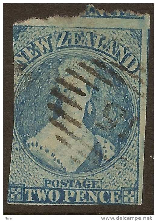 NZ 1855 2d Blue FFQ Imperf SG 38 U #QV26 - Ungebraucht