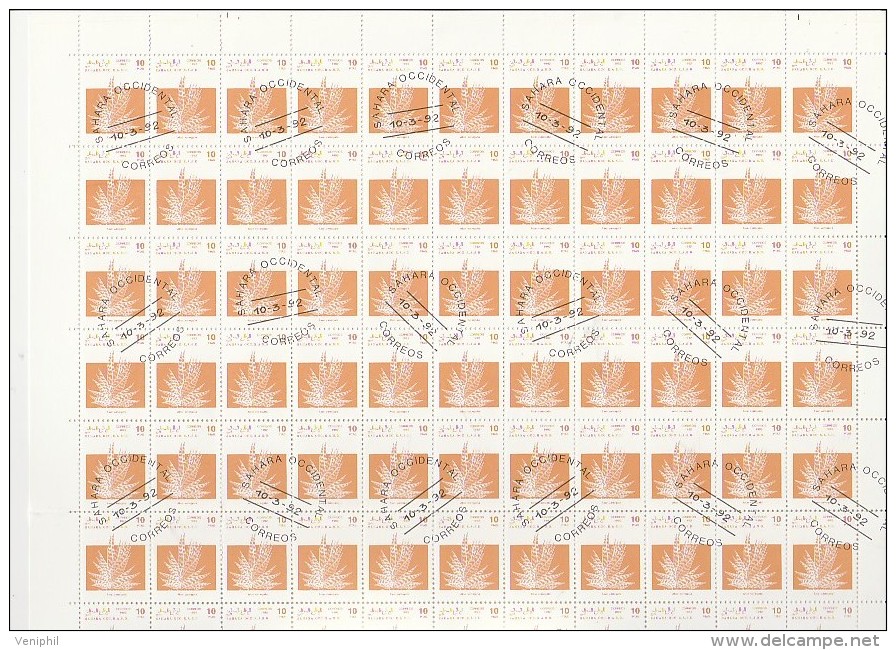 SAHARA OCCIDENTAL R.S.A.D. -2 FEUILLES DE 110 TIMBRE -ANNEE 1992 -FLEURS - Vignettes De Fantaisie