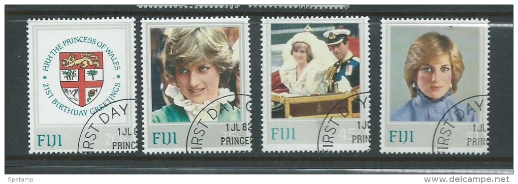 Fiji 1982 Princess Diana Set 4 FU - Fiji (1970-...)