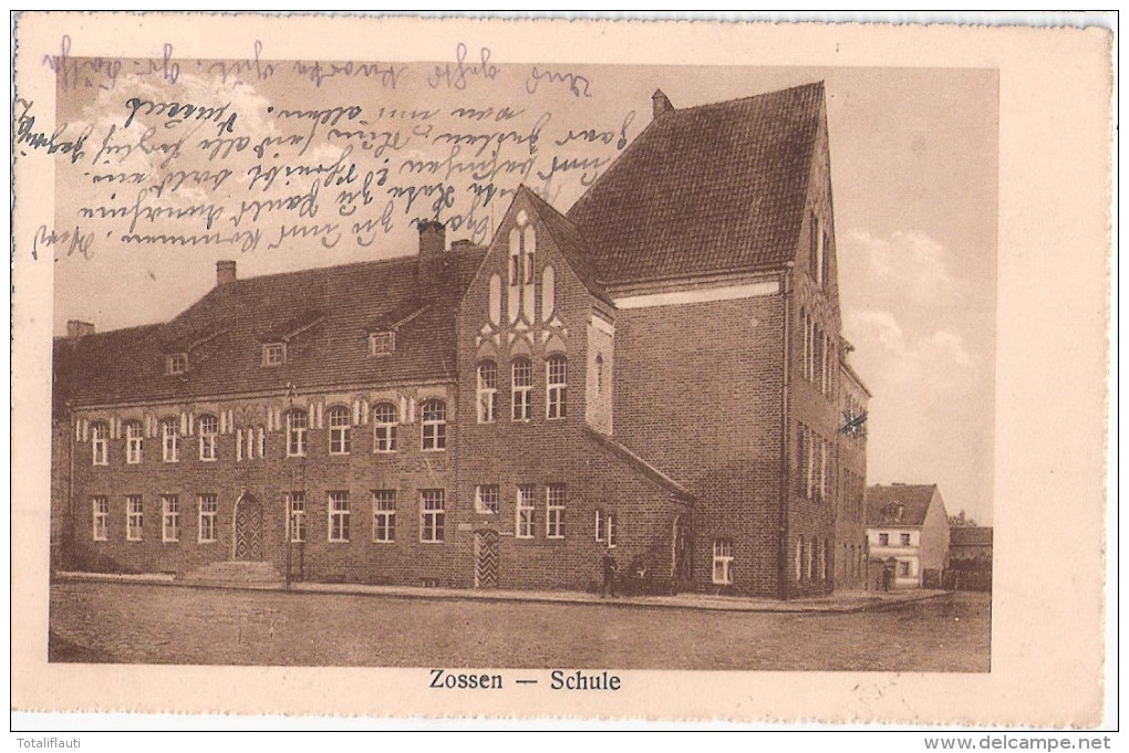 ZOSSEN Schule Belebt Bahnpost BERLIN ZOSSEN ZUG 947 Gelaufen 10.3.1928 - Zossen