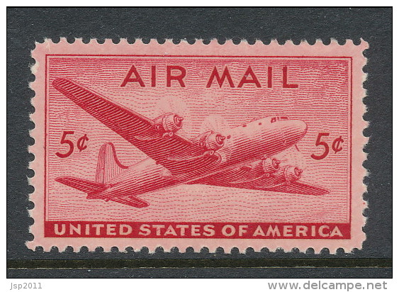 USA 1946 Air Mail Scott # C 32. DC-4 Skymaster. MH (*) - 2b. 1941-1960 Neufs