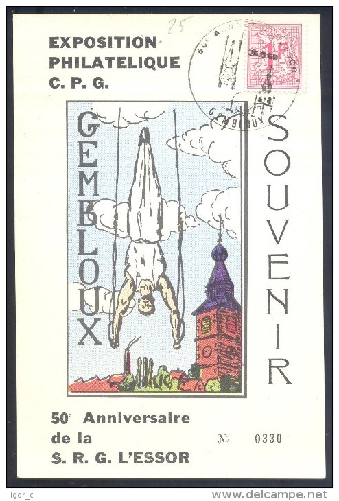 France 1960 Maximum Card: Gymnastics Gymnastique Turnen: Rings; Gembloux - Gymnastique