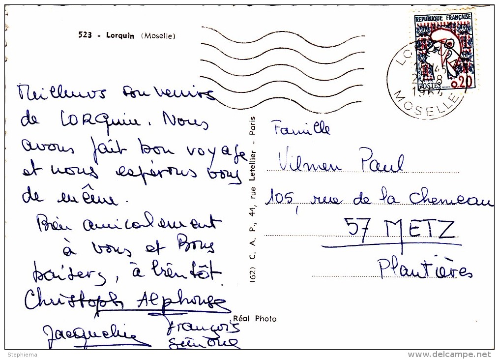 Carte Postale, Souvenir De Lorquin - Lorquin