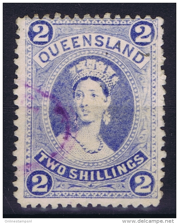 Queensland:  Mi 63 Used  1882  Thick Paper - Usados