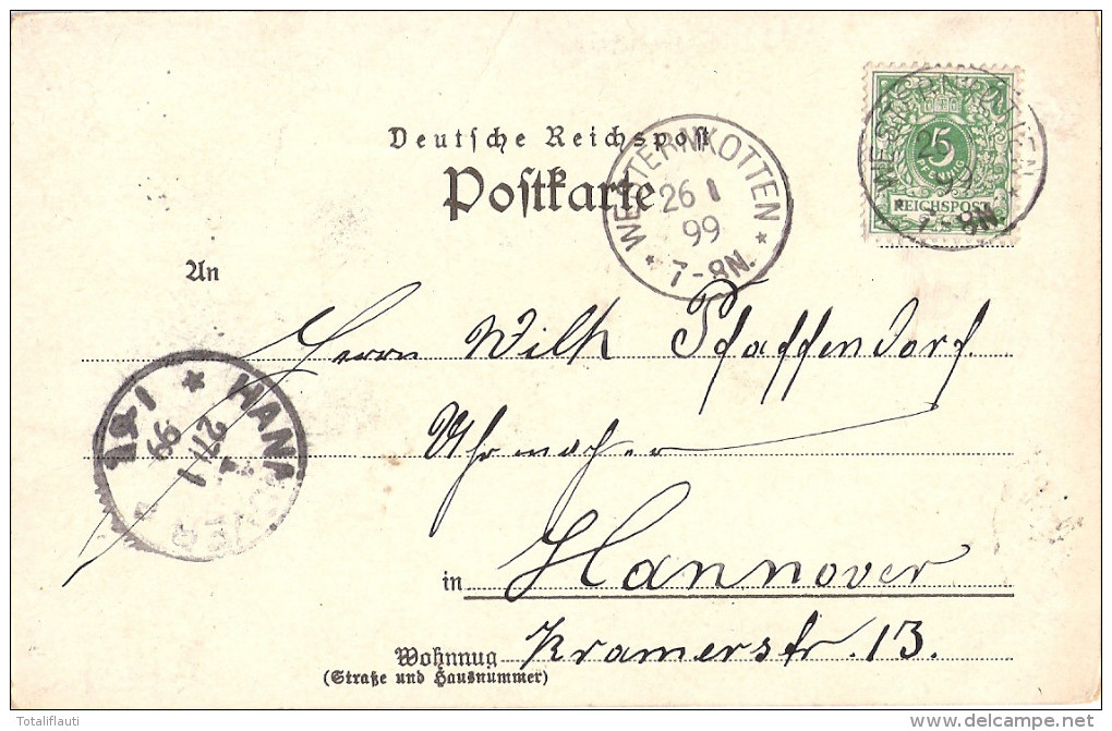 Gruss Aus Soolbad Westernkotten ERWITTE Col Litho Gradirwerk Badehaus Hotel 26.1.1899 Gelaufen - Soest