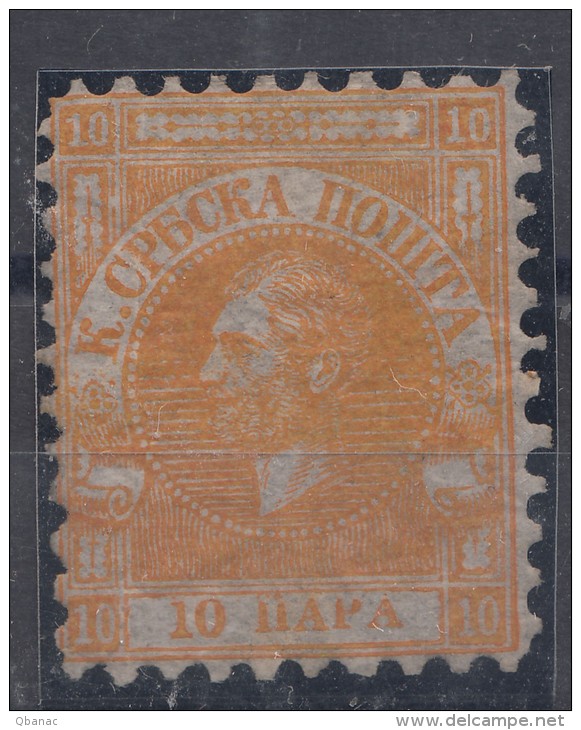 Serbia Principality 1866 First Belgrade Print - Pelure Paper Mi#4x, Mint Hinged - Serbien