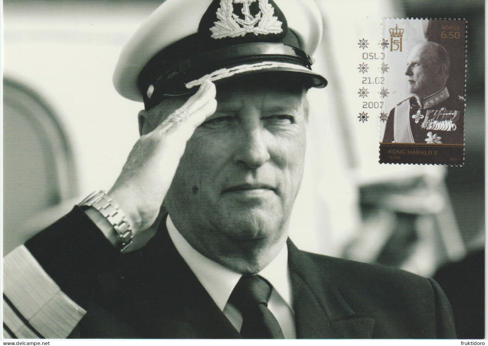 Norway Maximum Card Mi 1606 Birthday Of King Harald V - Maximum Cards & Covers