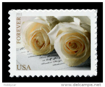 USA, 2011, Scott #4520, Wedding Roses, Forever Single, MNH, VF - Unused Stamps