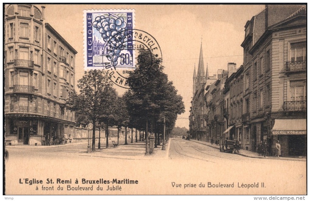 Molenbeek : Boulevard Du Jubilé  Et Eglise St Rémy - Vue Prise Du Bd Léopld II - Molenbeek-St-Jean - St-Jans-Molenbeek