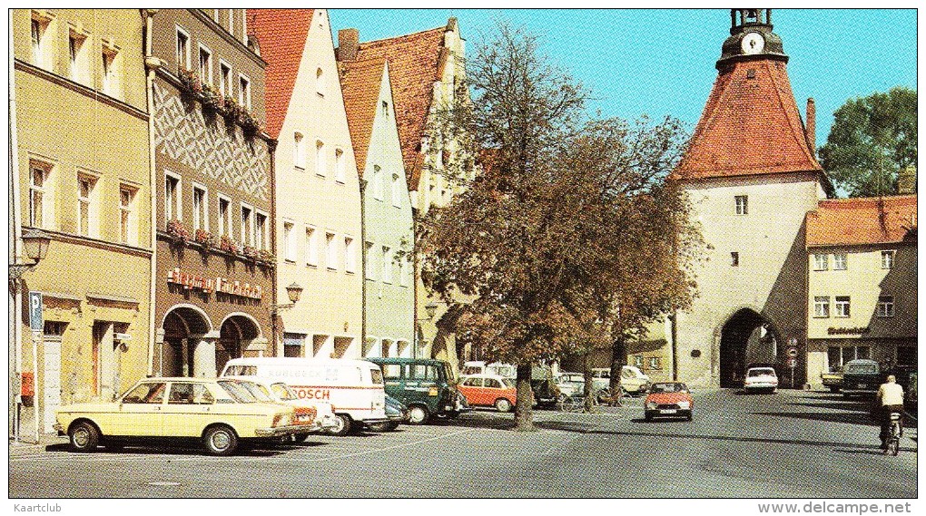 Weiden: FIAT 132 1600, CITROËN GS, DS, VW 1500 & 'BOSCH' KOMBI-BUS, FORD TRANSIT - Unterer Markt - (Opf., D) - Voitures De Tourisme