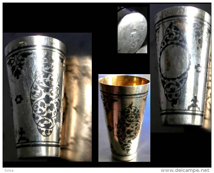 Ancien Verre à Vodka Russe Argent Et Or / Old Russian Silver And Gold Vodka Glass I - Art Oriental