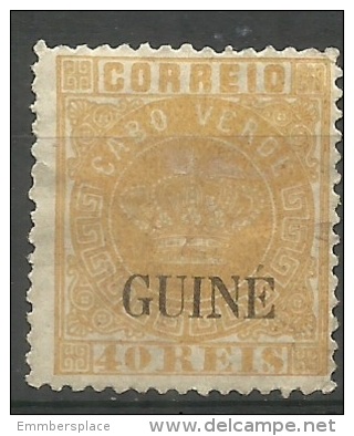 Portuguese Guinea - 1885 Portuguese Crown O/p On Cape Verde 40r Unused No Gum  Sc 16 - Portuguese Guinea
