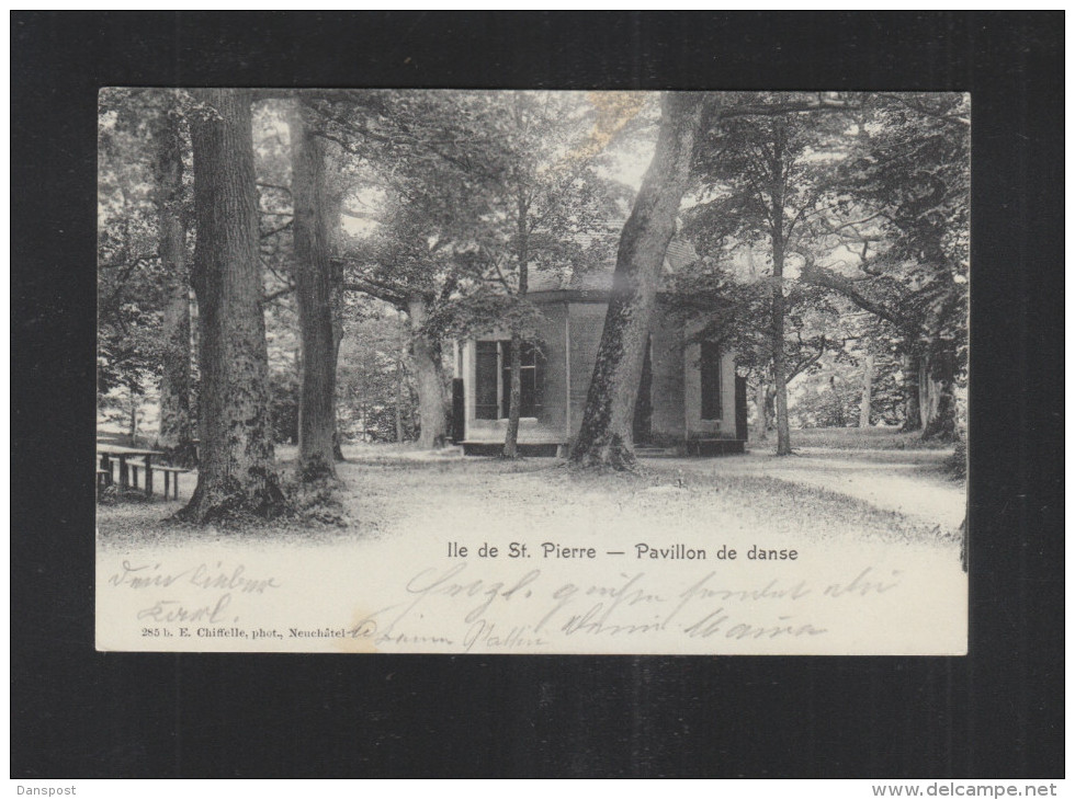 Schweiz AK Ile De St. Pierre Pavillon De Danse 1902 - Other & Unclassified