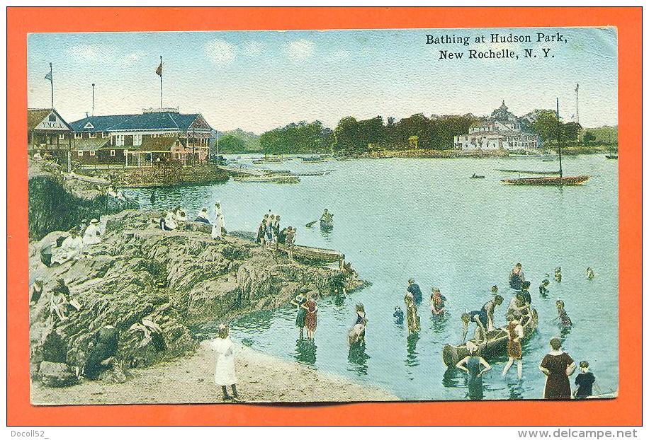 New Rochelle - New York  "  Bathing At Hudson Park  " - Parcs & Jardins