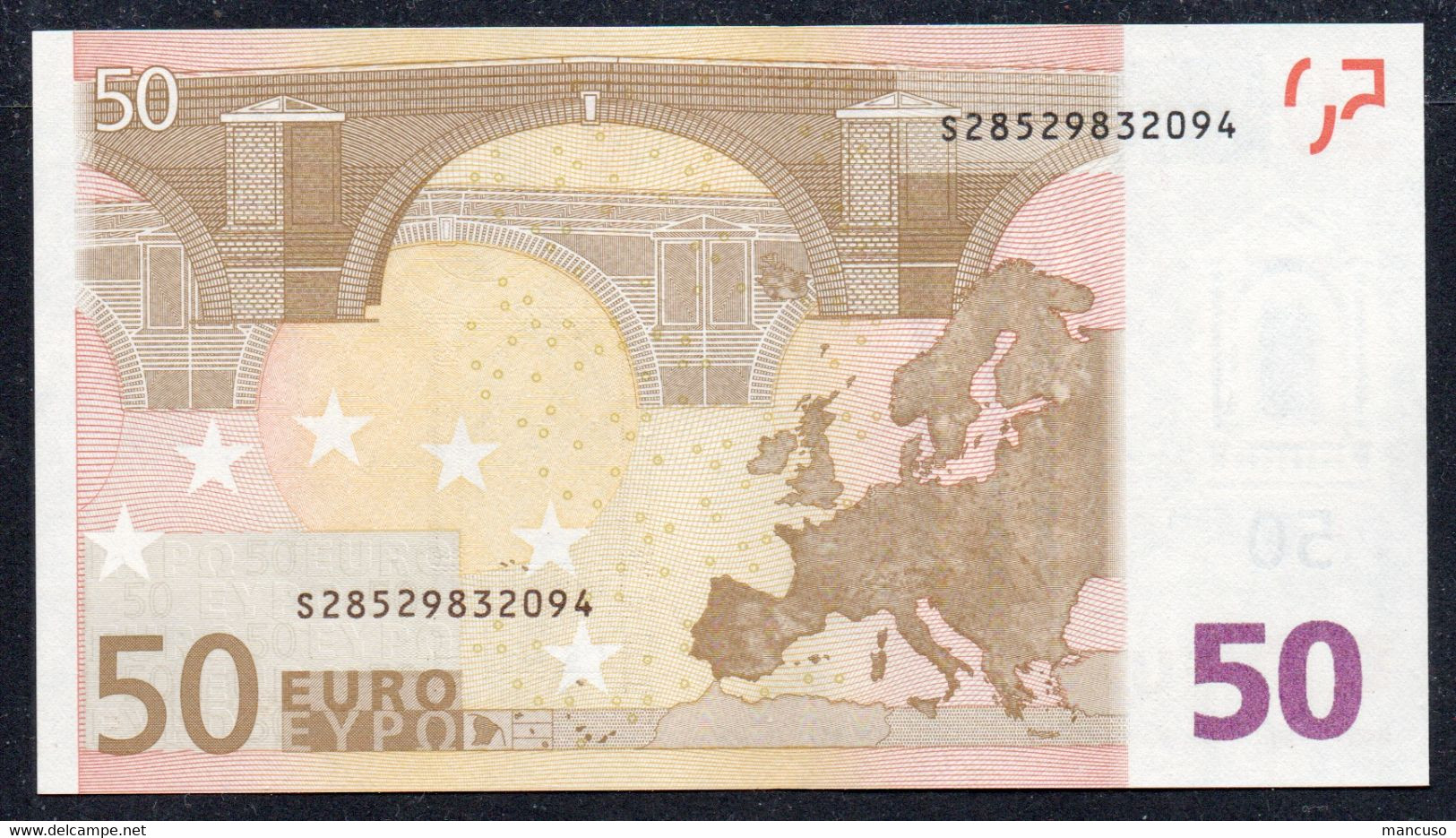 S ITALIA 50 EURO J049 A1 -  FIRST POSITION - TRICHET  UNC - 50 Euro