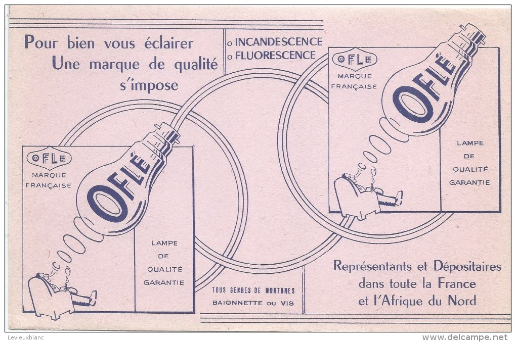 Lampes OFLE/Pour Bien Vous éclairer.../Représentants Et Dépositaires //Vers 1950       BUV258 - Electricidad & Gas