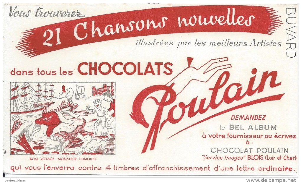 Chocolats Poulain/Chansons Nouvelles/Bon Voyage Monsieur Dumollet/BLOIS/Loir & Cher/Vers 1950       BUV254 - Chocolade En Cacao