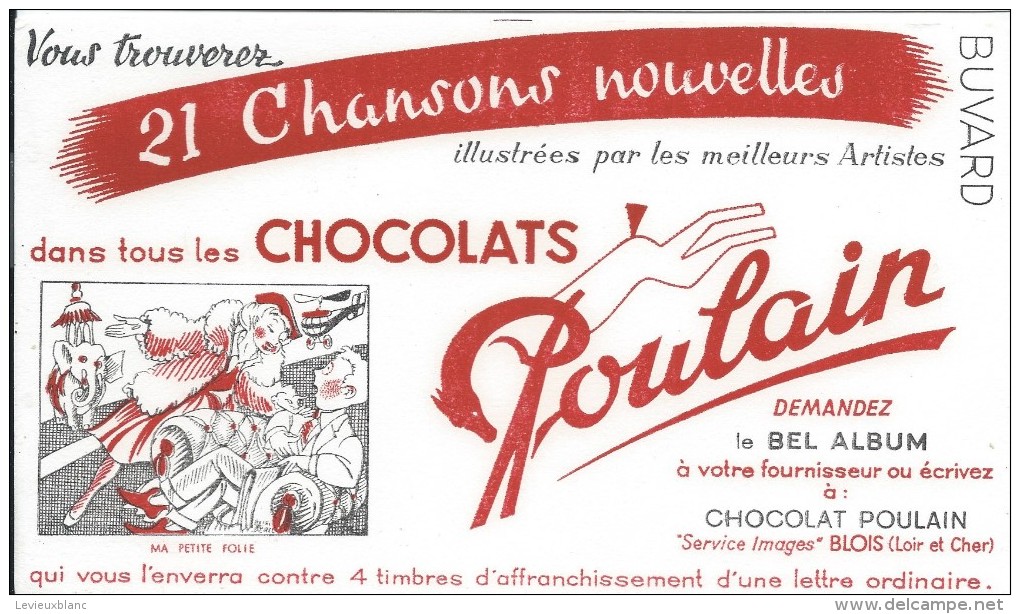 Chocolats Poulain/Chansons Nouvelles/Ma Petite Folie/BLOIS/Loir & Cher/Vers 1950       BUV255 - Cacao