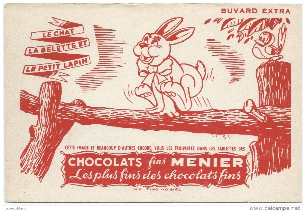 Chocolats Fins MENIER/Le Chat La Belette Et Le Petit Lapin/ NOISIEL/Vers 1955       BUV268 - Cacao