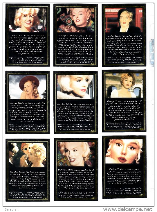 LOT DE 99 CARTES TRADING CARDS 2ème SERIE MARILYN MONROE DE 1995 EN PARFAIT ETAT (22 PHOTOS)