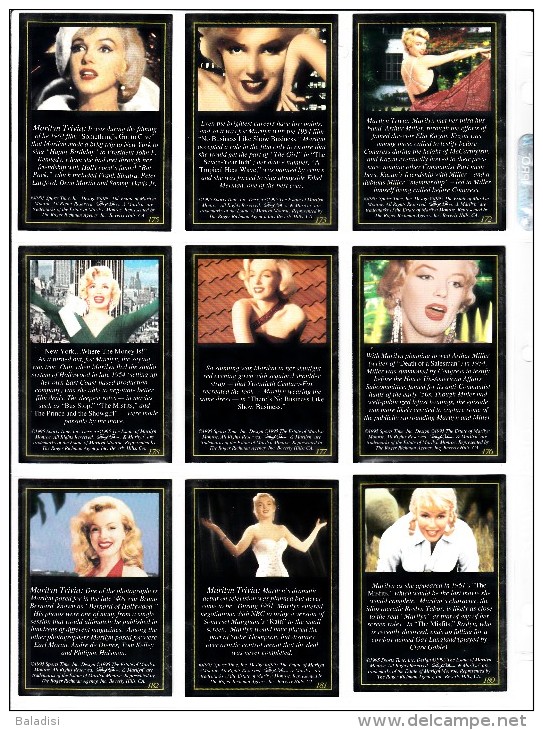 LOT DE 99 CARTES TRADING CARDS 2ème SERIE MARILYN MONROE DE 1995 EN PARFAIT ETAT (22 PHOTOS)