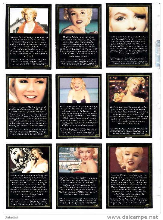 LOT DE 99 CARTES TRADING CARDS 2ème SERIE MARILYN MONROE DE 1995 EN PARFAIT ETAT (22 PHOTOS)