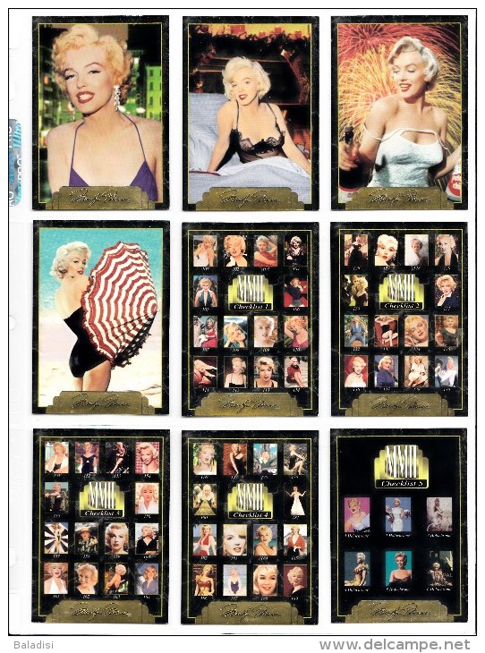 LOT DE 99 CARTES TRADING CARDS 2ème SERIE MARILYN MONROE DE 1995 EN PARFAIT ETAT (22 PHOTOS)