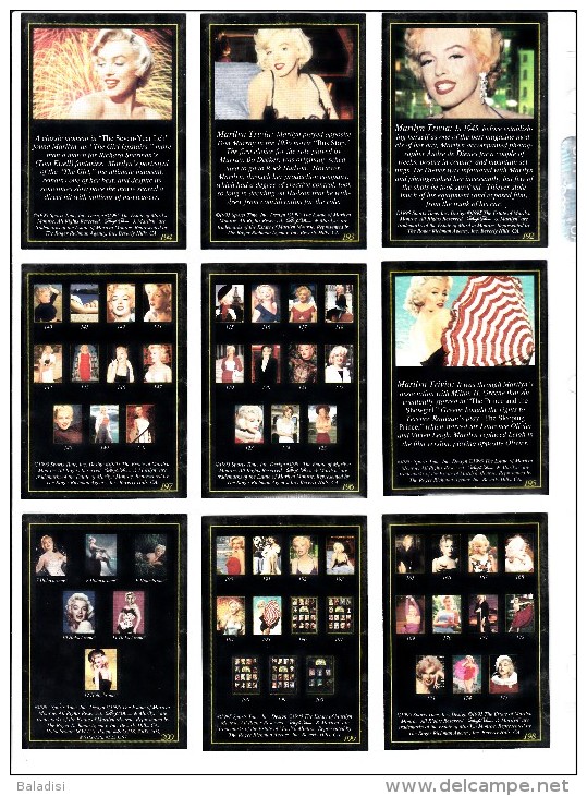 LOT DE 99 CARTES TRADING CARDS 2ème SERIE MARILYN MONROE DE 1995 EN PARFAIT ETAT (22 PHOTOS)